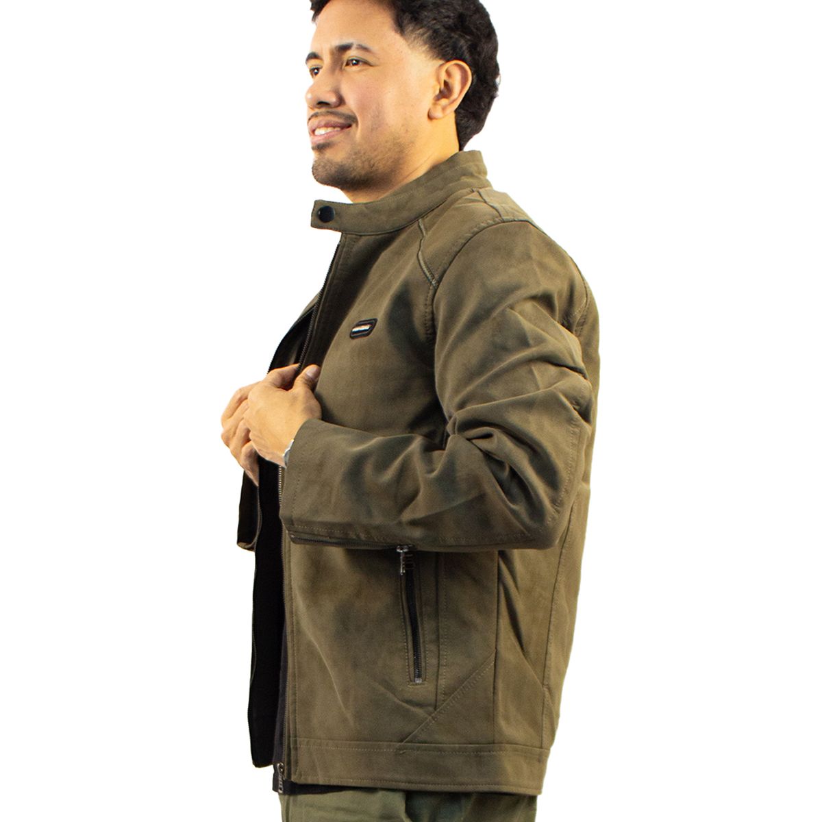 DM DEXMEN - Casaca Dexmen Cuero Gamuza Marron