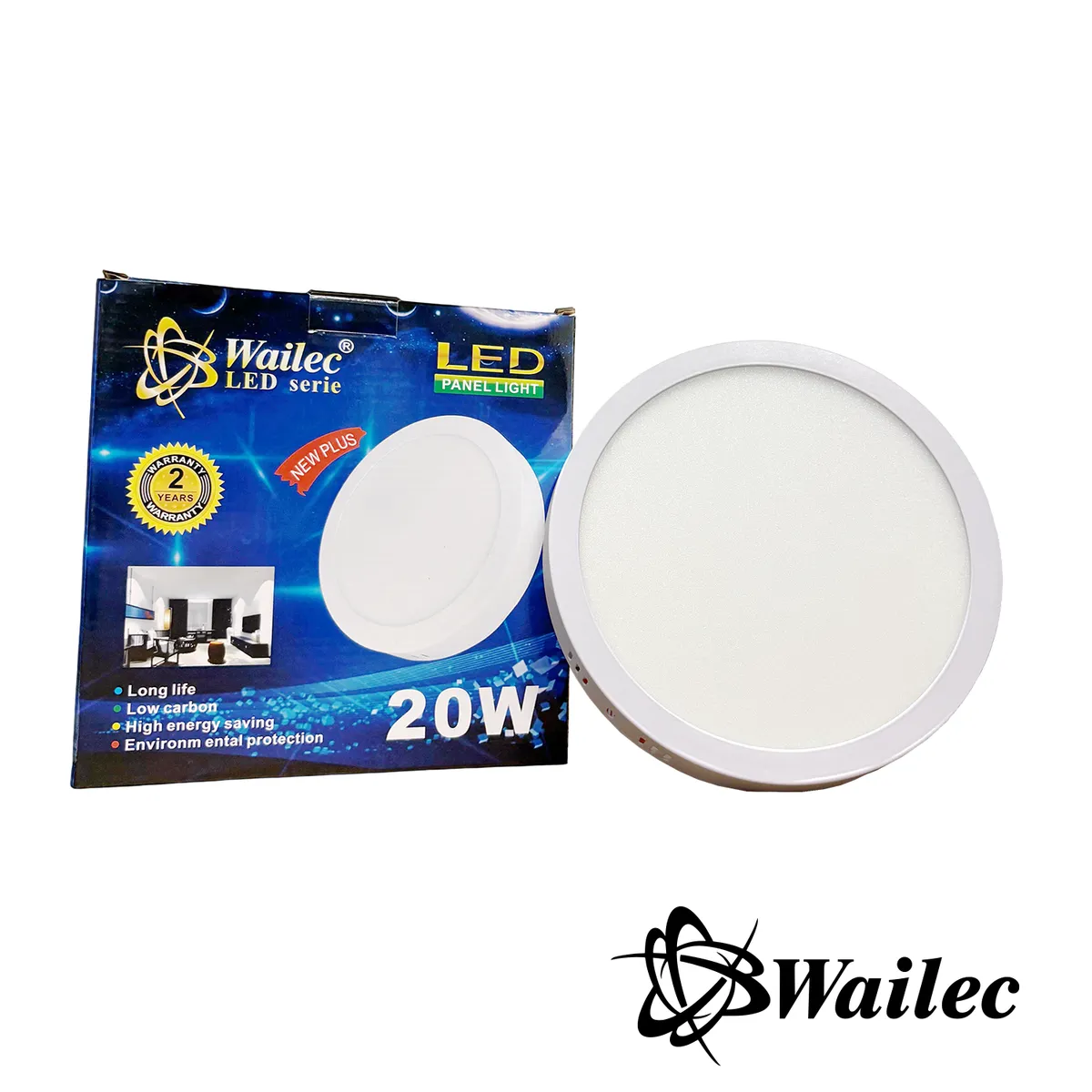WAILEC - PANEL LED REDONDO POLICARBONATO BLANCO 20W TRICOLOR