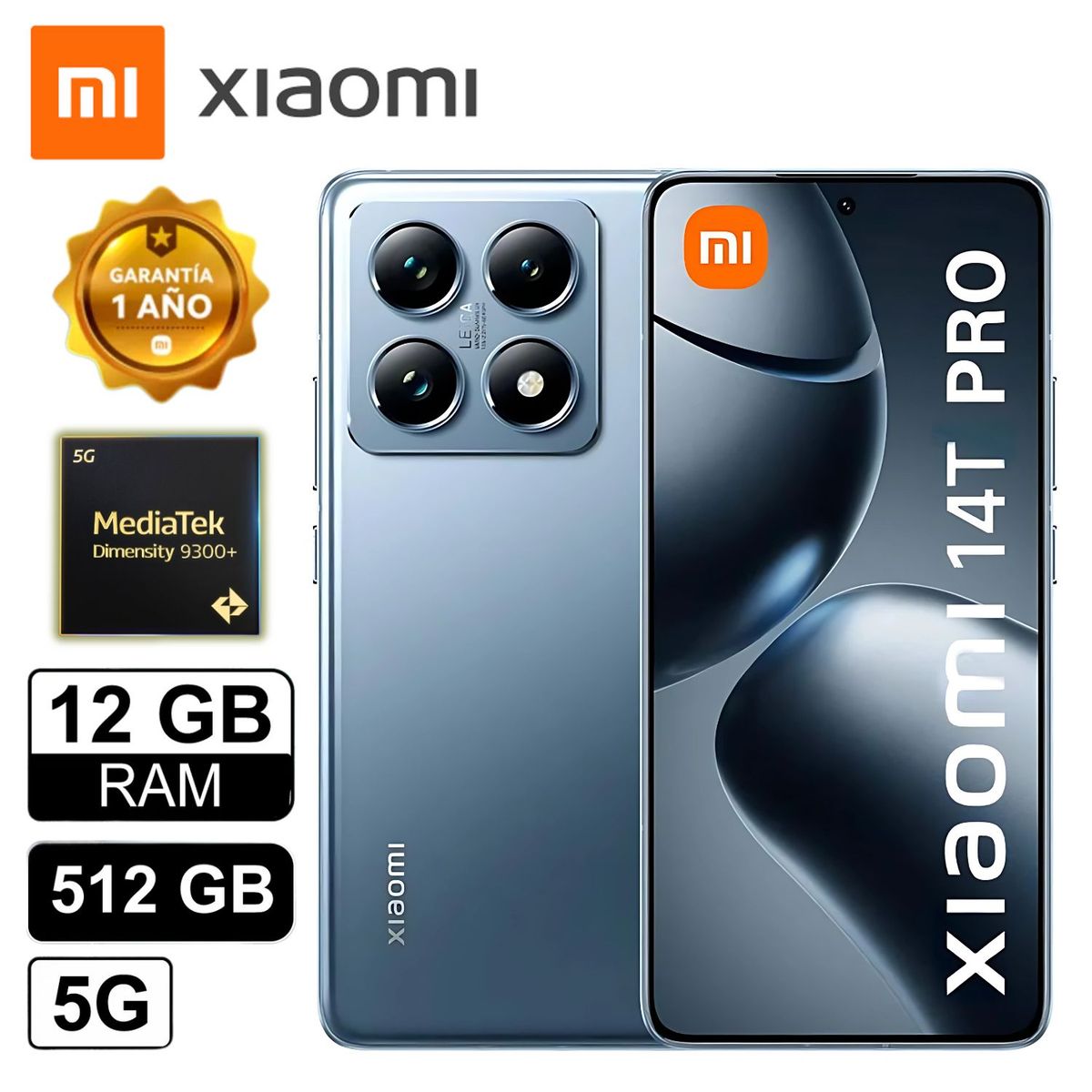 XIAOMI - Celular Xiaomi 14T Pro 12 GB 512 SSD 5G AMOLED IP68 Azul Titan