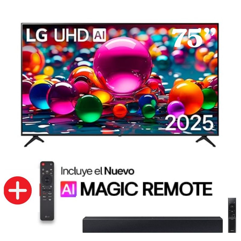 LG - TELEVISOR LG 75 UHD 4K THINQ AI SMART TV 75UA8050PSA - 2025 + SOUNDBAR SAMSUNG HW-B400F