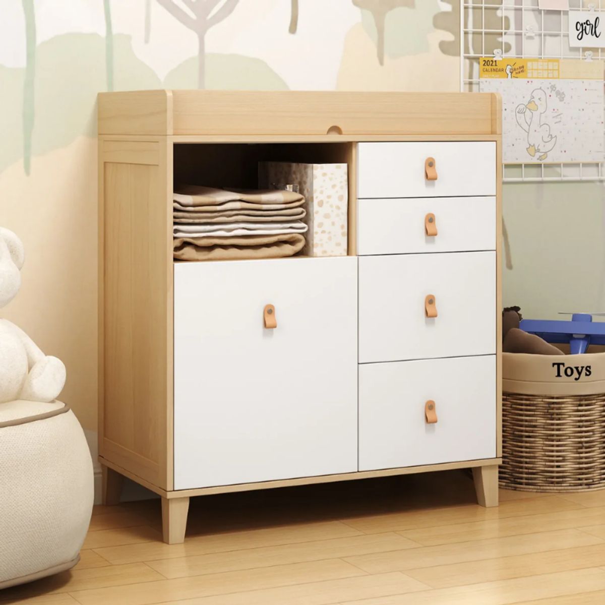 GENERATIONS - Comoda Cambiador de Bebe Armado Koyi Blanco y Duna Petrox Home