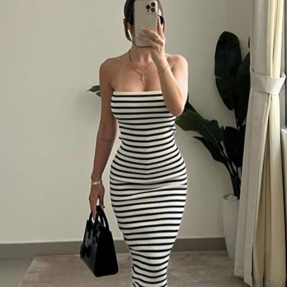 GENERICO - VESTIDO STRAPLESS RAYAS