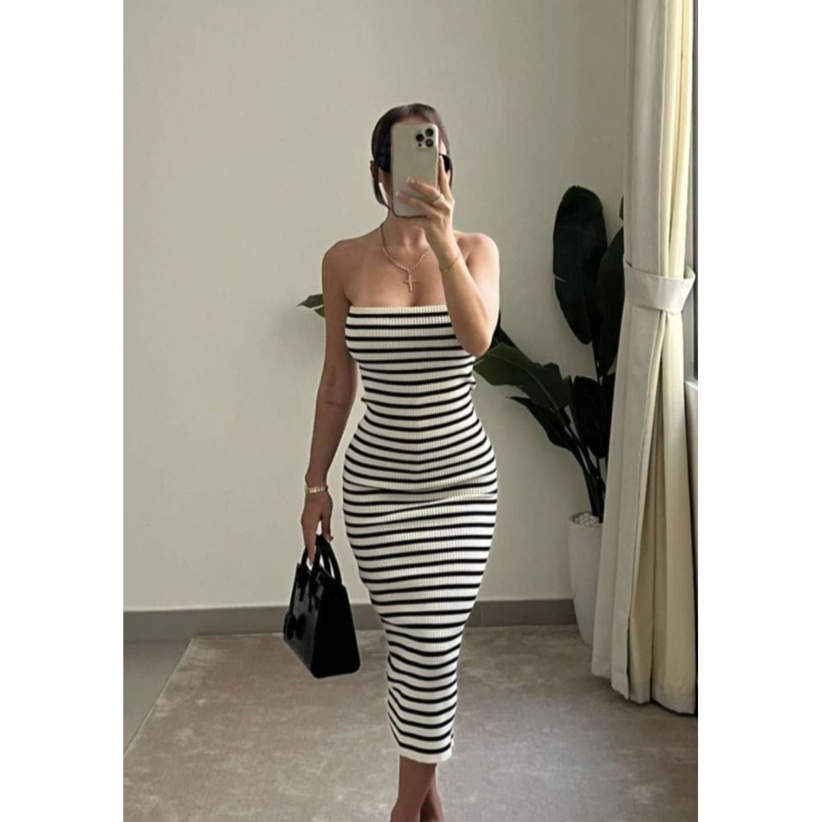 GENERICO - VESTIDO STRAPLESS RAYAS