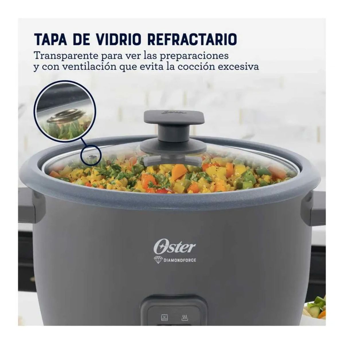 OSTER - Olla Arrocera de 1.8 LT DiamondForce Oster Gris CKSTRCB10DFSKE