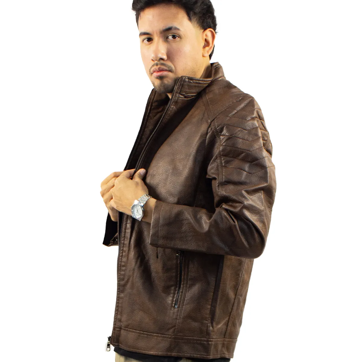 DM DEXMEN - Casaca Dexmen Cuero Clean Camell