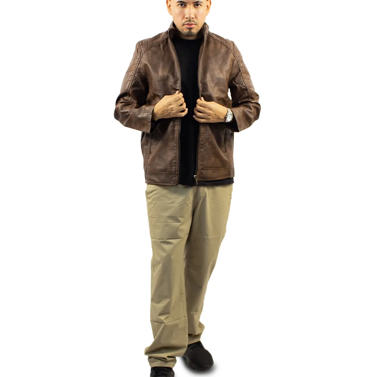 DM DEXMEN - Casaca Dexmen Cuero Clean Camell