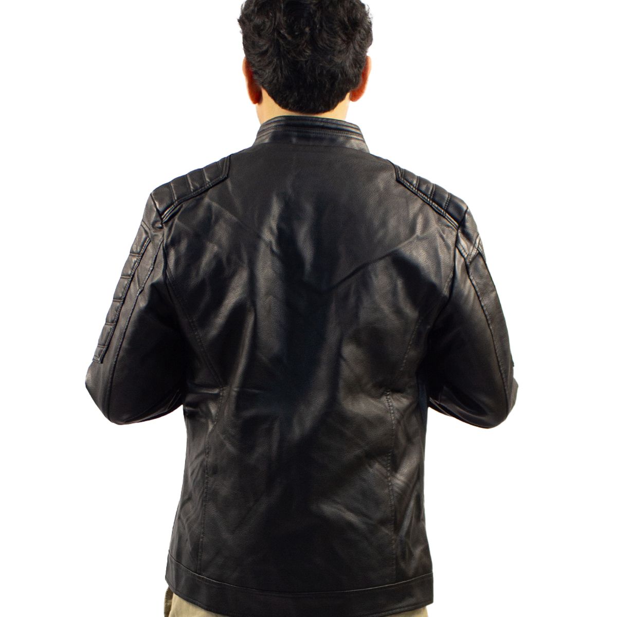 DM DEXMEN - Casaca Dexmen Cuero Only Cierre Negro