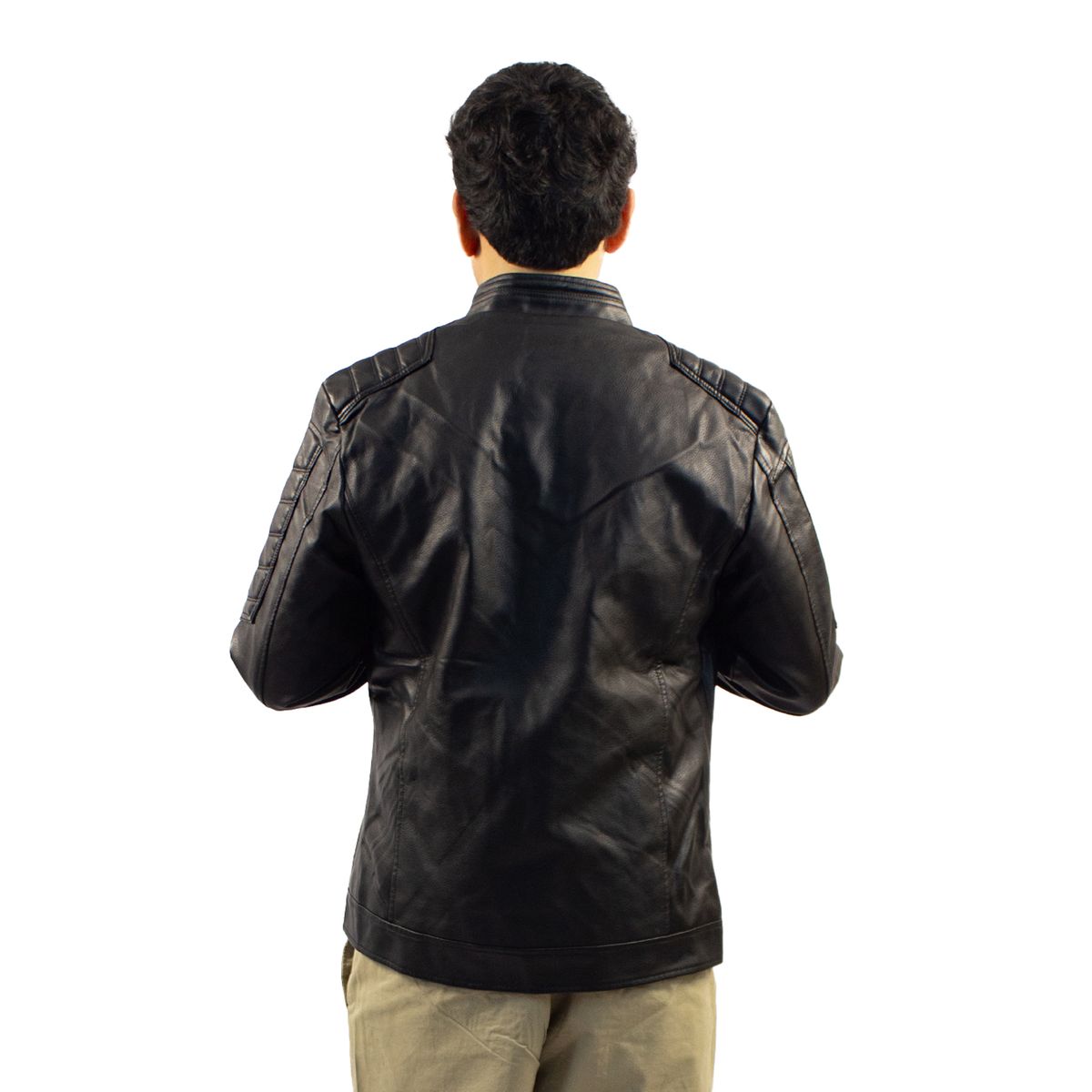 DM DEXMEN - Casaca Dexmen Cuero Only Cierre Negro