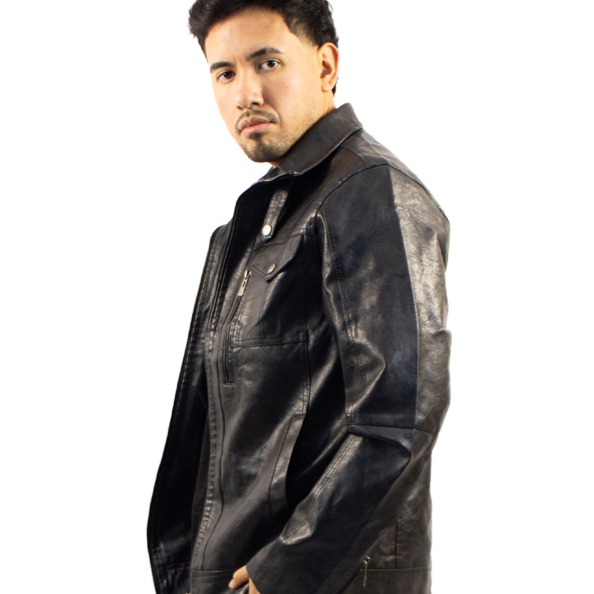 DM DEXMEN - Casaca Dexmen Cuero Wash Negro