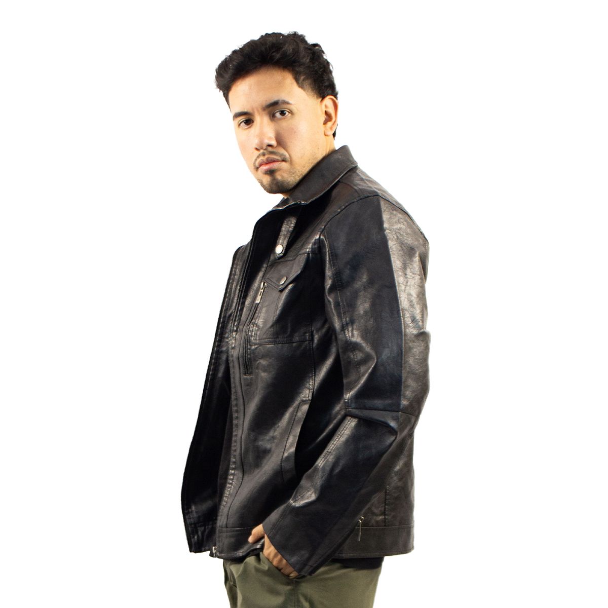 DM DEXMEN - Casaca Dexmen Cuero Wash Negro