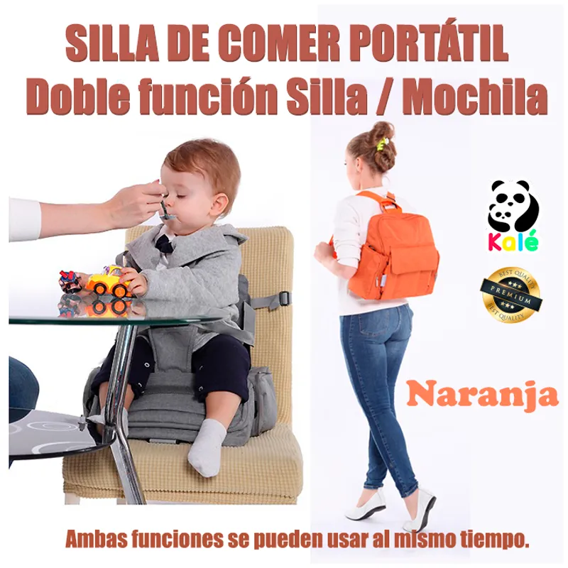 KALE - Silla de comer portátil para bebé - 2 en 1 Silla/Mochila