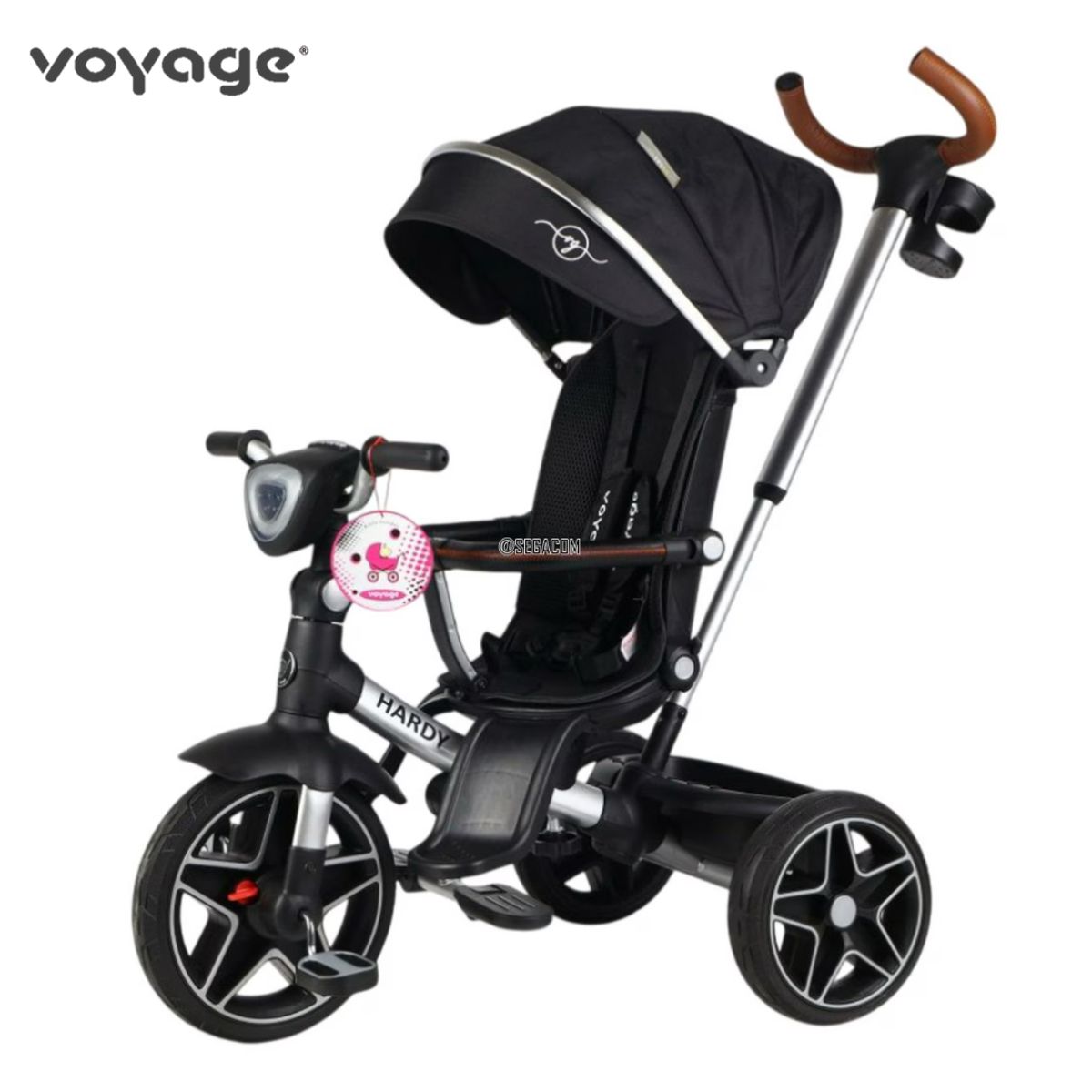 VOYAGE - Triciclo Giratorio 360° Musical Ergonómico -HARDY- Negro