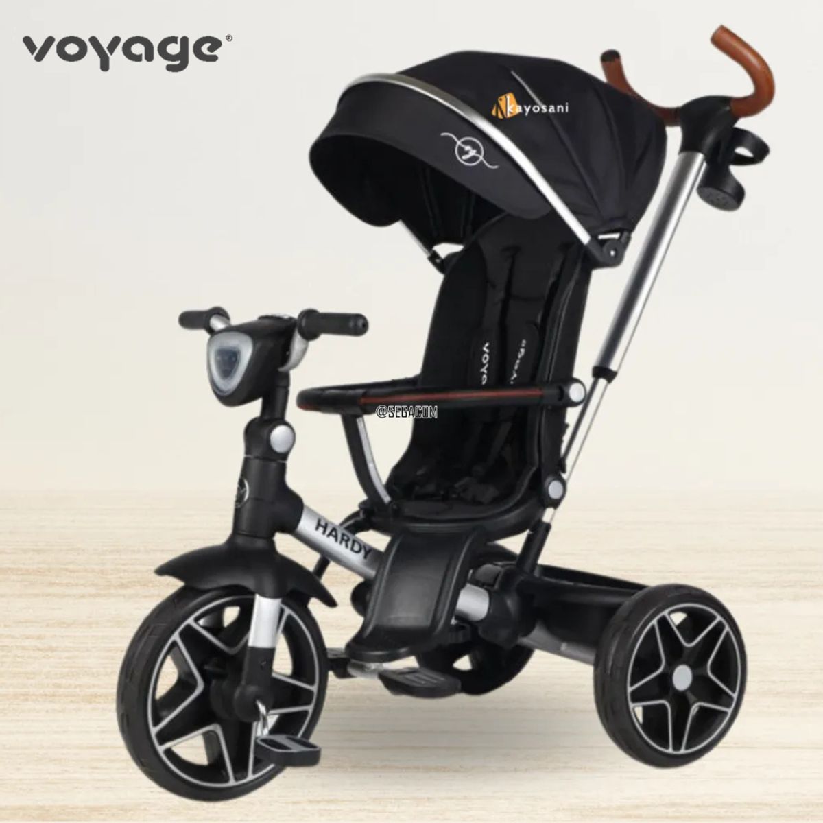 VOYAGE - Triciclo Giratorio 360° Musical Ergonómico -HARDY- Negro