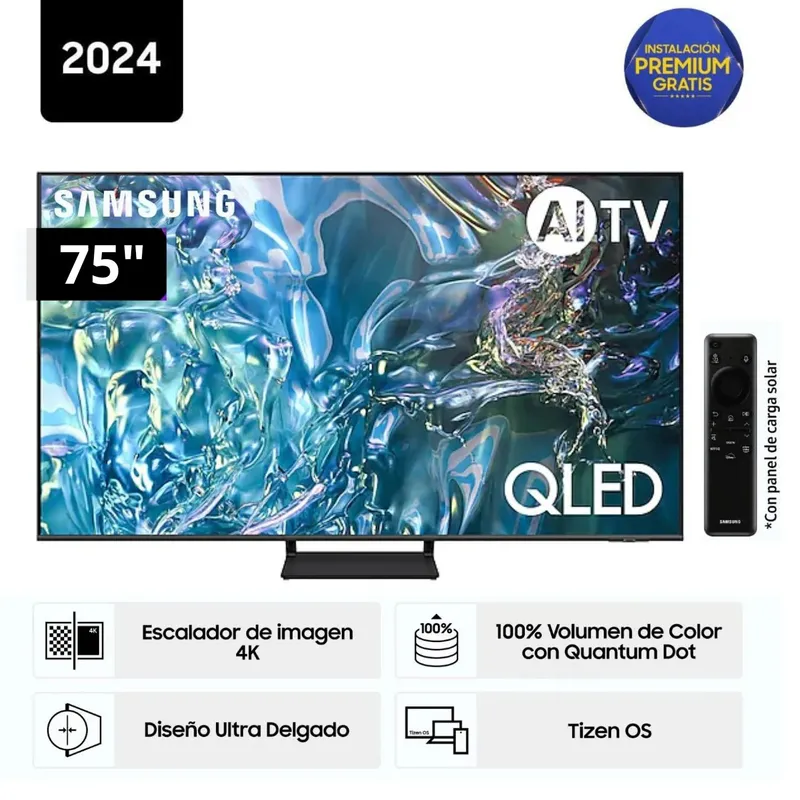 SAMSUNG - Televisor Samsung QLED Tizen OS Smart Tv 75 4K 75Q65D