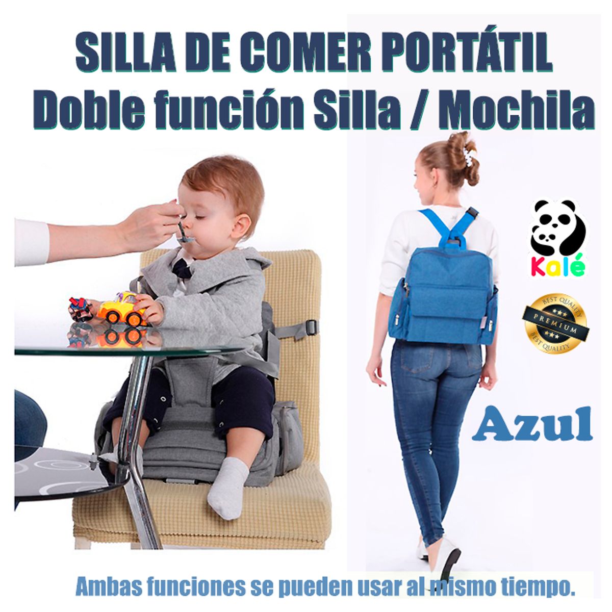 KALE - Silla de comer portátil para bebé - 2 en 1 Silla/Mochila