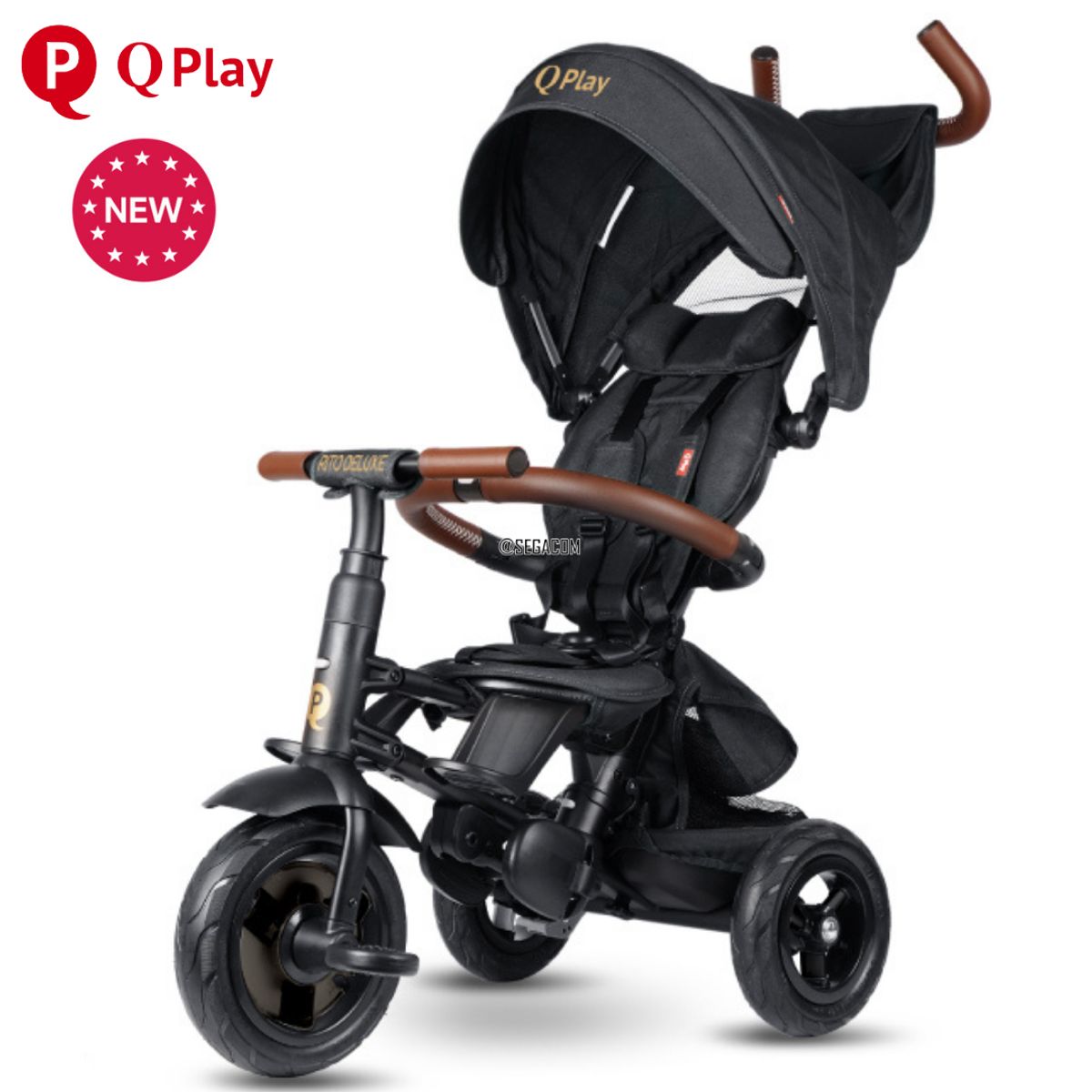 QPLAYGROUND - Triciclo Plegable de lujo 6 en 1 QPLAY -RITO DELUXE- Negro
