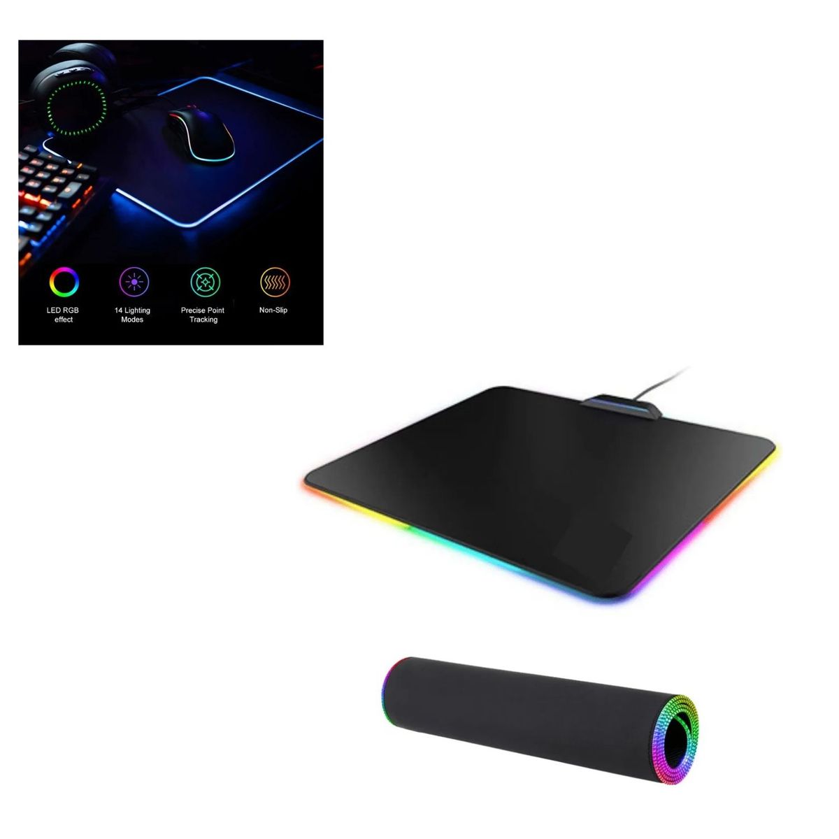 OEM - Mouse Pad Gamer Led Luces RGB 35 x 25