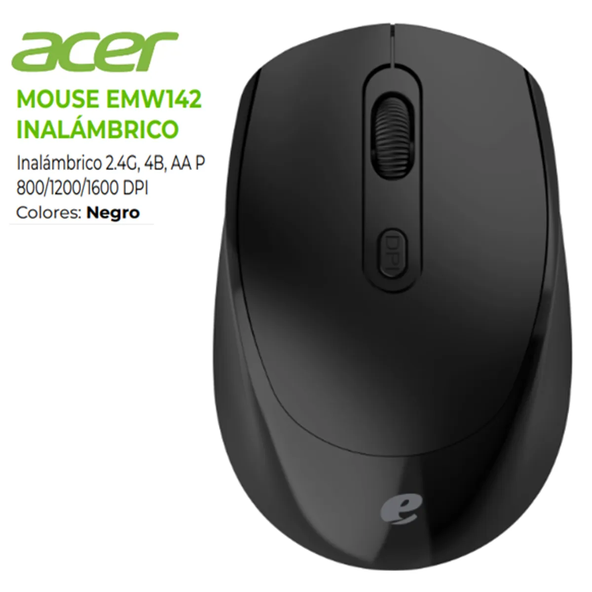 ACER - Mouse Inalambrico EMW142 DPI: 1600 - 2.4GHZ  ACER