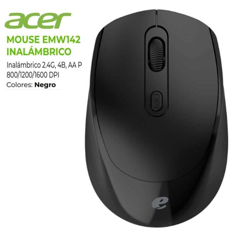 ACER - Mouse Inalambrico EMW142 DPI: 800/1200/1600 - 2.4GHZ  ACER