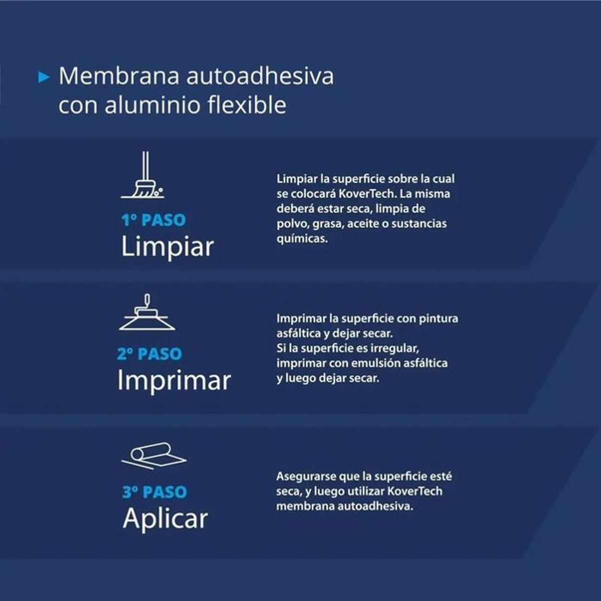 GENERICO - MEMBRANA ASFÁLTICA AUTOADHESIVA KOVERTECH 10X5 MT