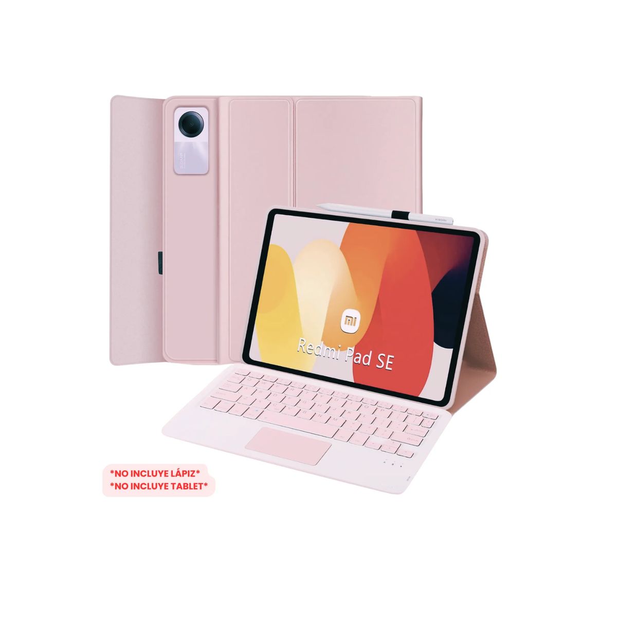 CASE - Funda Con Teclado Bluetooth Touchpad para Redmi PAD SE 11 - ROSADO