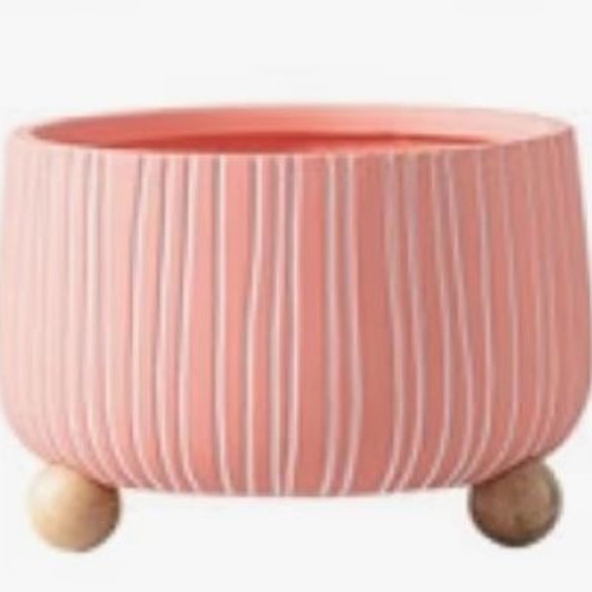 PIA COPELLO STORE - Florero de Cerámica Redondo Patitas Ancho - Rosa