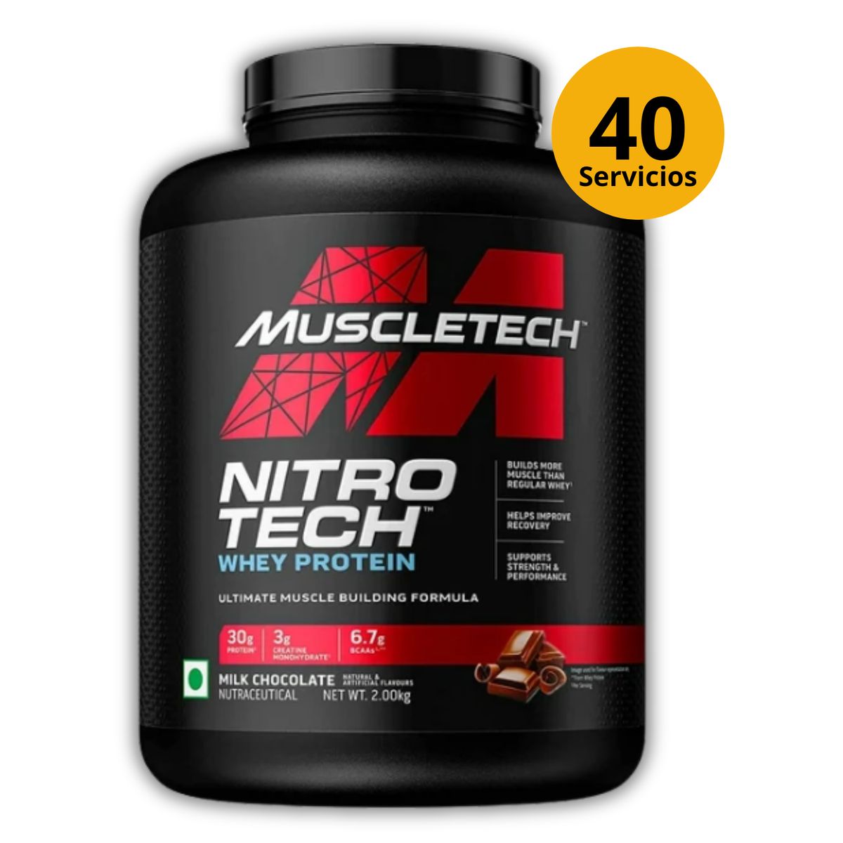 MUSCLETECH - NITROTECH PERFORMANCE 4LB CHOCOLATE - PROTEÍNA WHEY