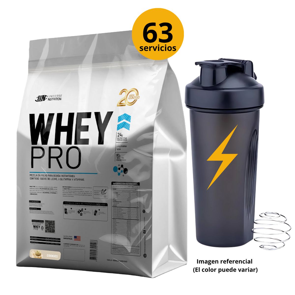 Universe Nutrition - WHEY PRO DE 5kg GALLETA CON SHAKER - PROTEÍNA WHEY