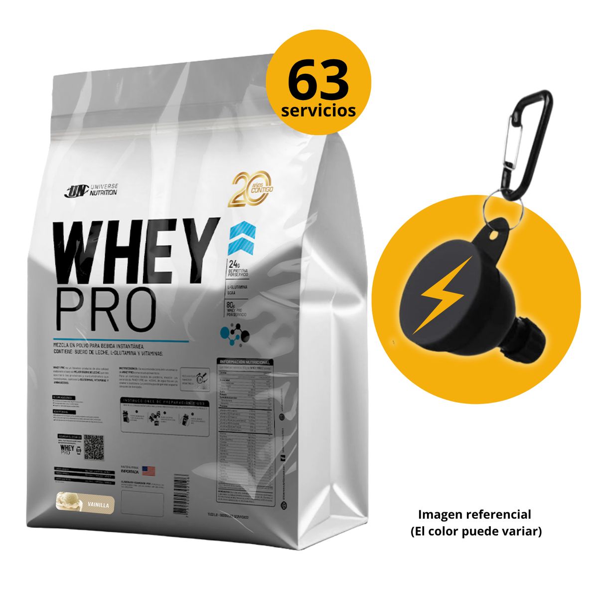UNIVERSE NUTRITION - WHEYPRO DE 5kg VAINILLA CON PORTASUPLES - PROTEÍNA WHEY