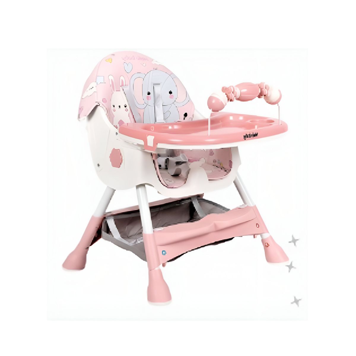 GENERICO - Silla de Comer Doble bandeja Copito Plus Rosado
