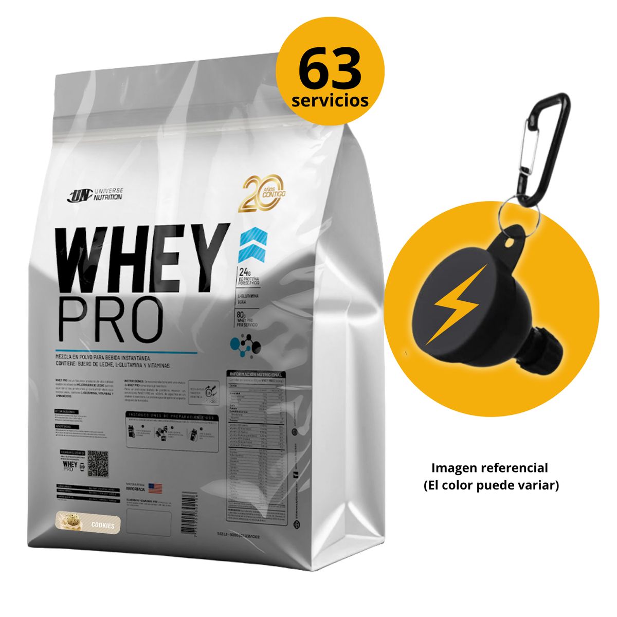 UNIVERSE NUTRITION - WHEY PRO DE 5kg GALLETA CON PORTASUPLES - PROTEÍNA WHEY