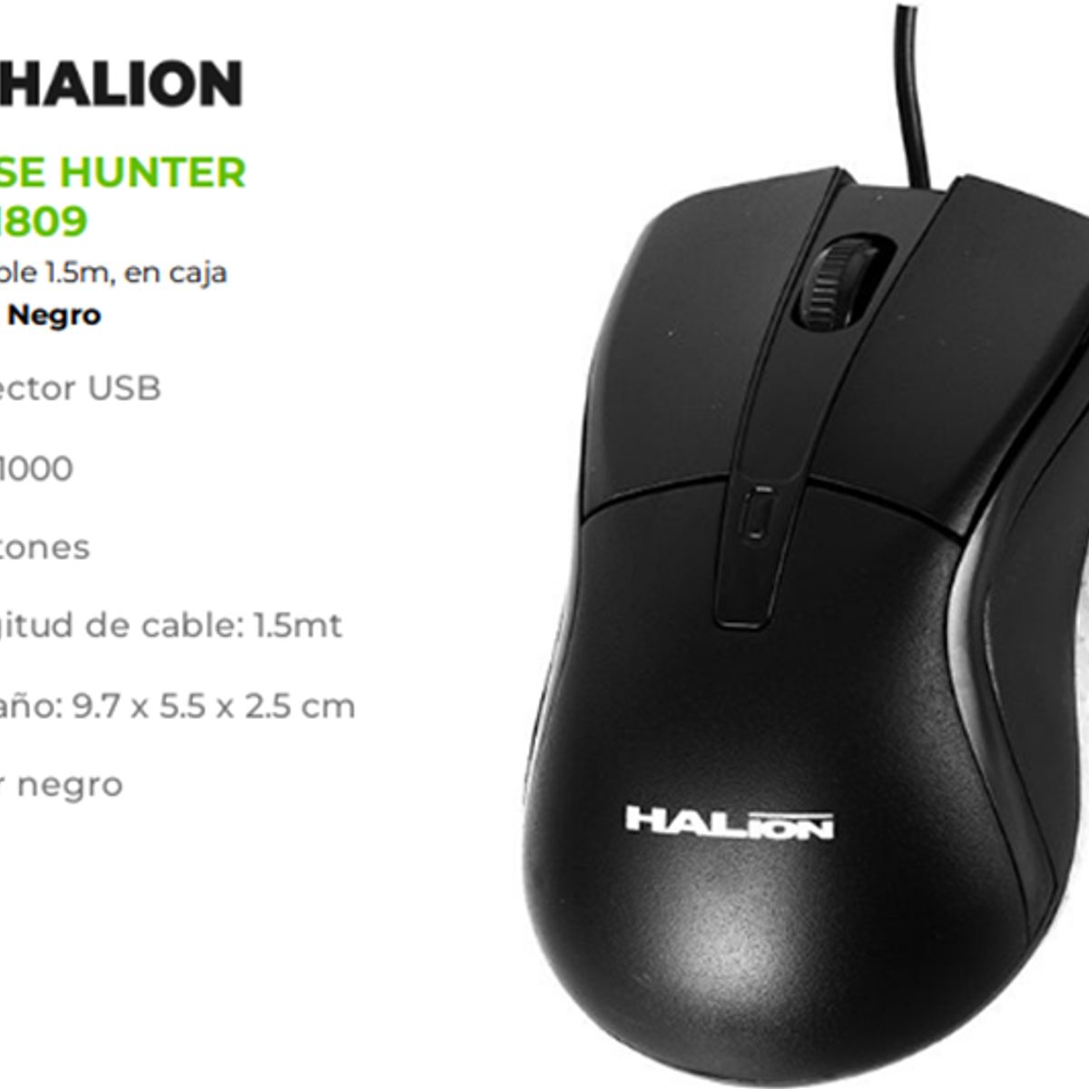 HALION - Mouse HUNTER HA-M809 USB DPI: 1000 HALION