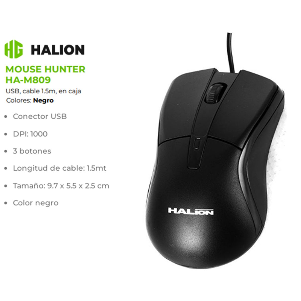 HALION - Mouse HUNTER HA-M809 USB DPI: 1000 HALION