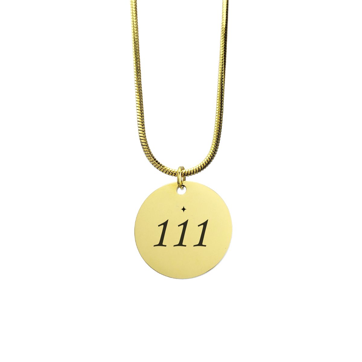 GENERICO - Collar Número Angelical 111 - Dije Circular en Enchapado Oro 18K