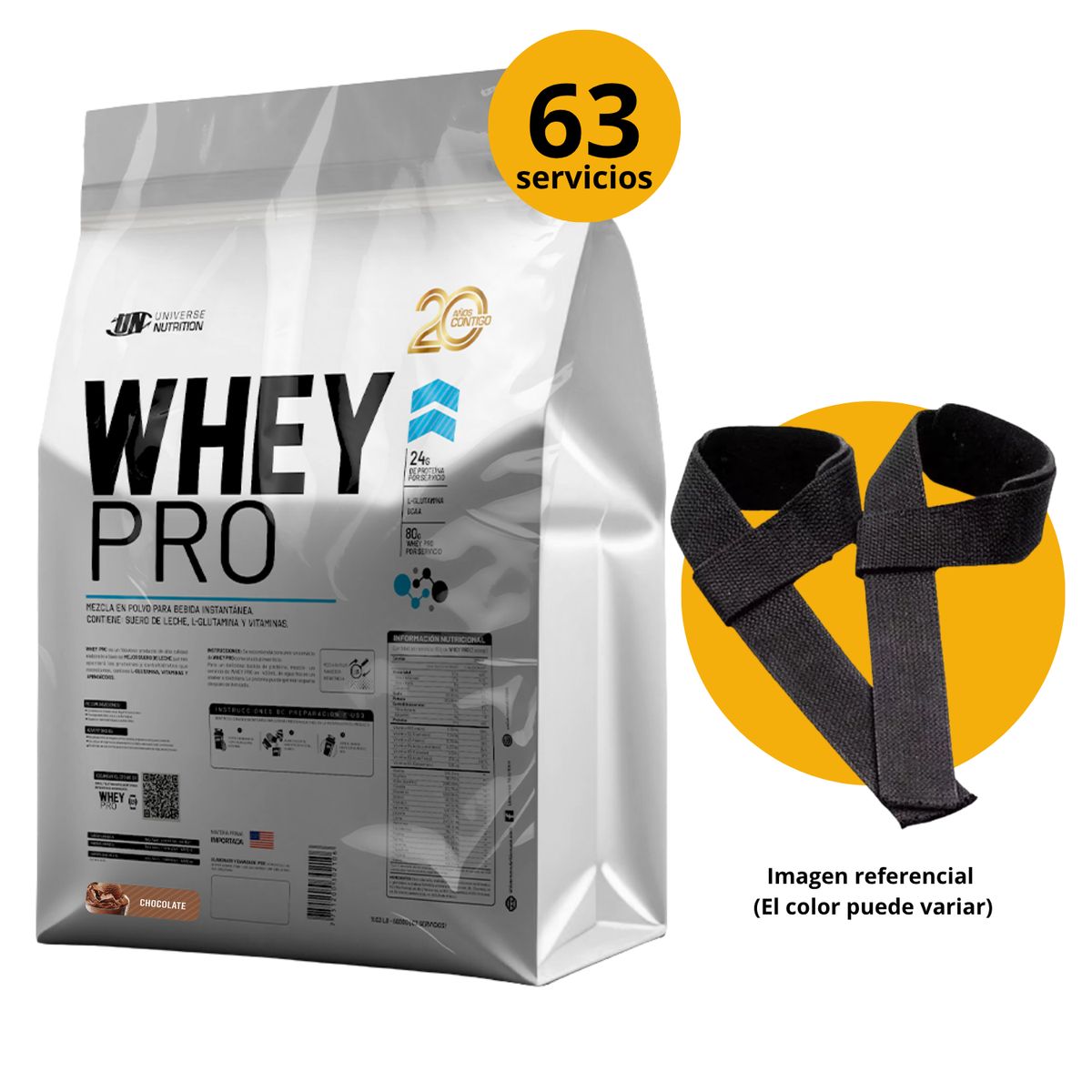 UNIVERSE NUTRITION - WHEY PRO DE 5kg CHOCOLATE CON STRAPS - PROTEÍNA WHEY