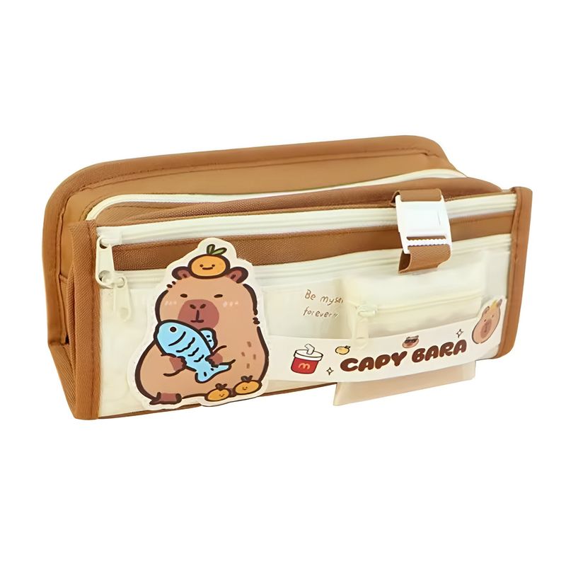 GENERICO - Cartuchera Capibara Fish con Varios Bolsillos