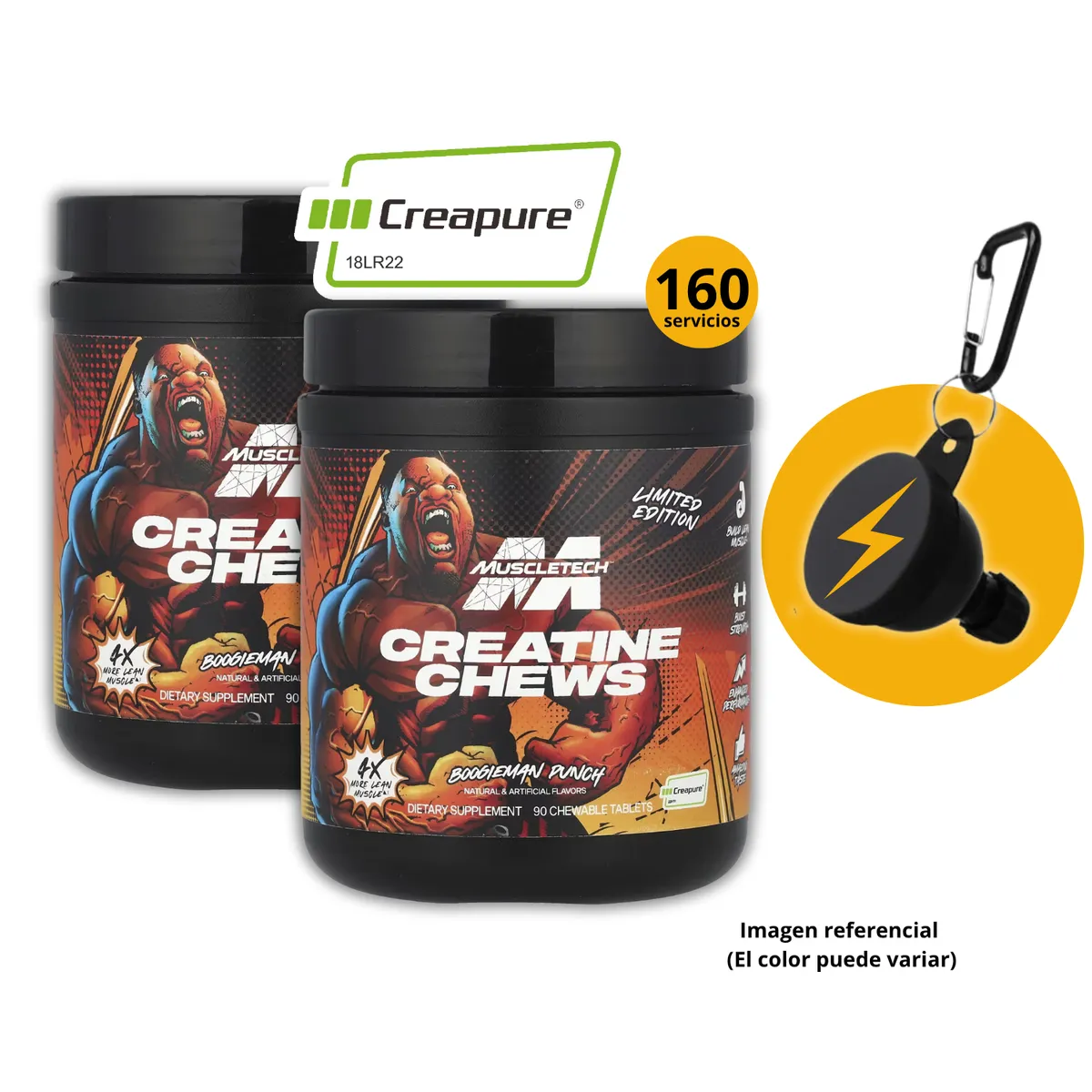 MUSCLETECH - CREATINAS CREAPURE DE MUSCLETECH DE 90 PASTILLAS (2und) CON PORTASUPLEMENTOS - CREATINAS MONOHIDRATADA CREAPURE