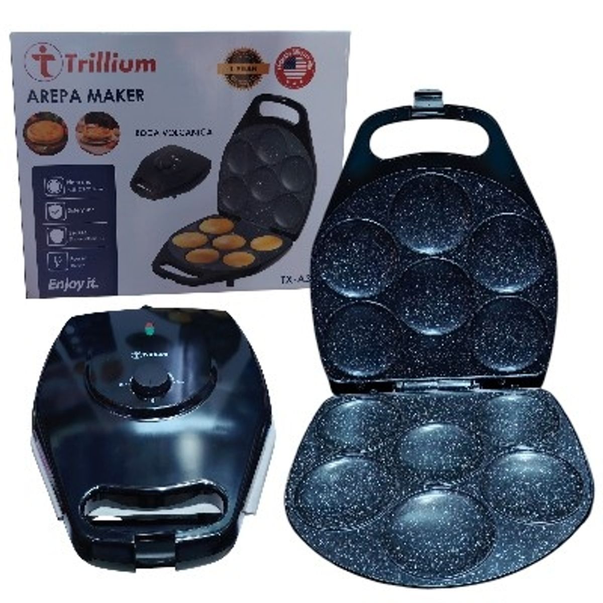 GENERICO - TOSTY AREPAS CON REGULADOR DE TEMPERATURA DE ROCA VOLCANICA TRILLIUM