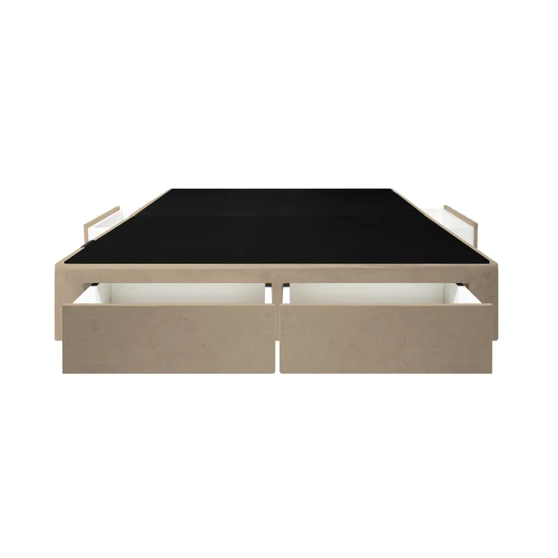 BARAKA HOME - Base de Cama Wels 4 Cajones 1.5 Plz 2P - Beige Claro