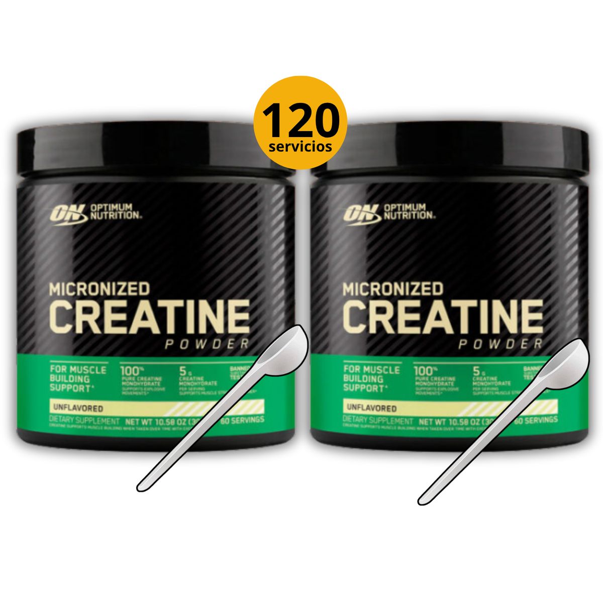 Optimum Nutrition - CREATINAS OPTIMUM NUTRITION DE 300gr 2und CON CUCHARA MEDIDORA