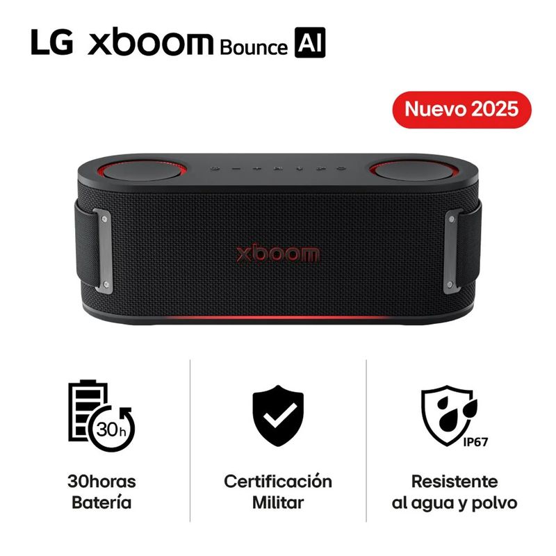 LG - Parlante Bluetooth LG XBOOM Bounce 40W Certifición Militar Ip67 2025