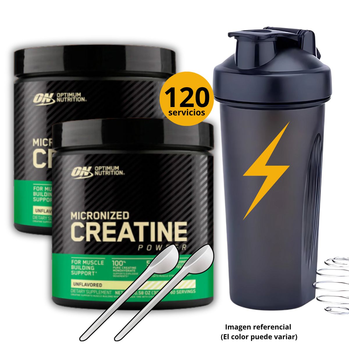 OPTIMUN NUTRITION - CREATINAS ON DE 300gr 2und CON CUCHARA MEDIDORA Y SHAKER
