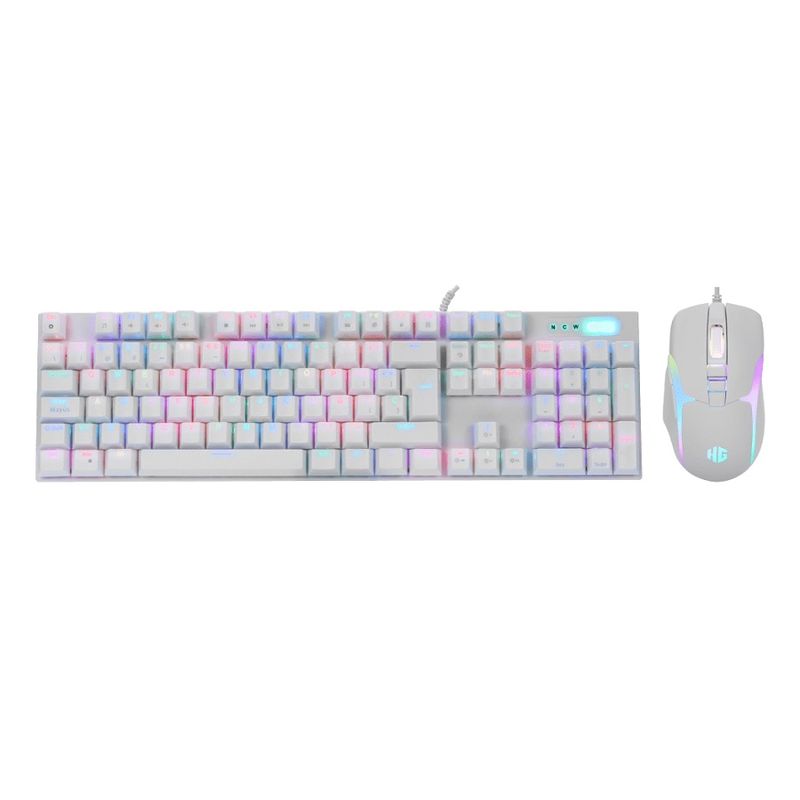 HALION - KIT GAMING HALION DAMON HA-863C WHITE TECLADO+MOUSE SWITCH RED RGB