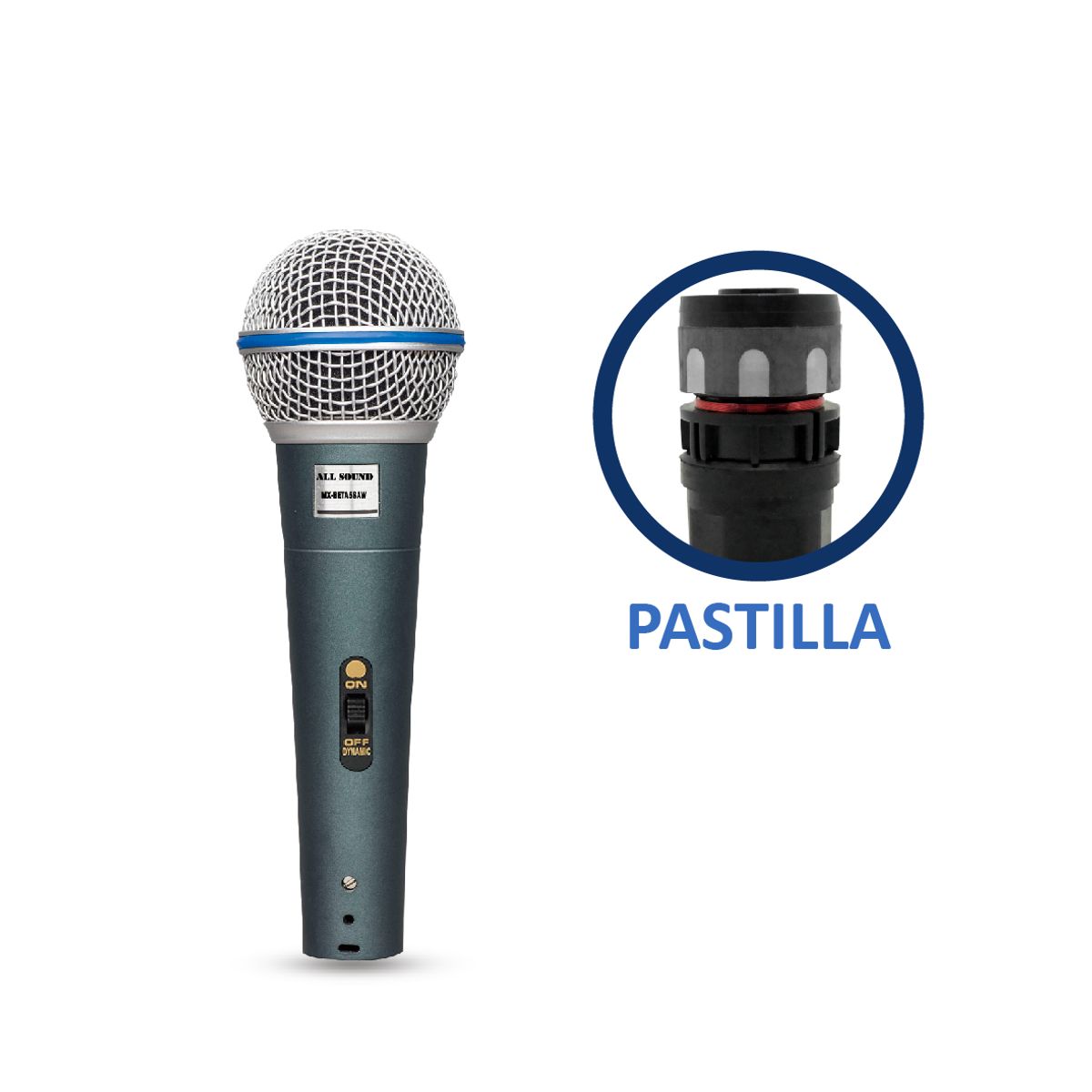 ALL SOUND - MICRÓFONO DINÁMICO PROFESIONAL ALL SOUND MX-BETA58AW FULL METAL