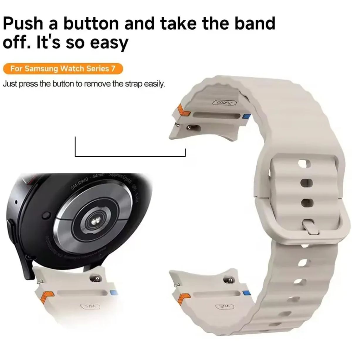 GENERICO - CORREA DE SILICONA SPORT PARA SAMSUNG  GALAXY WATCH 4-5-6-7 BLANCO