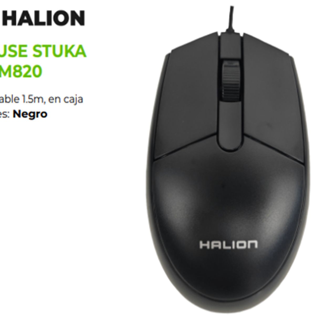 HALION - Mouse Alambrico STUKA HA-M820 USB DPI 1000  HALION