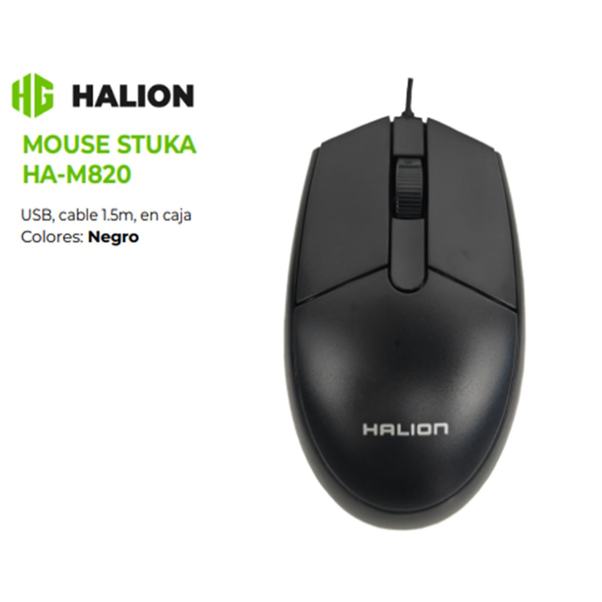 HALION - Mouse Alambrico STUKA HA-M820 USB DPI 1000  HALION