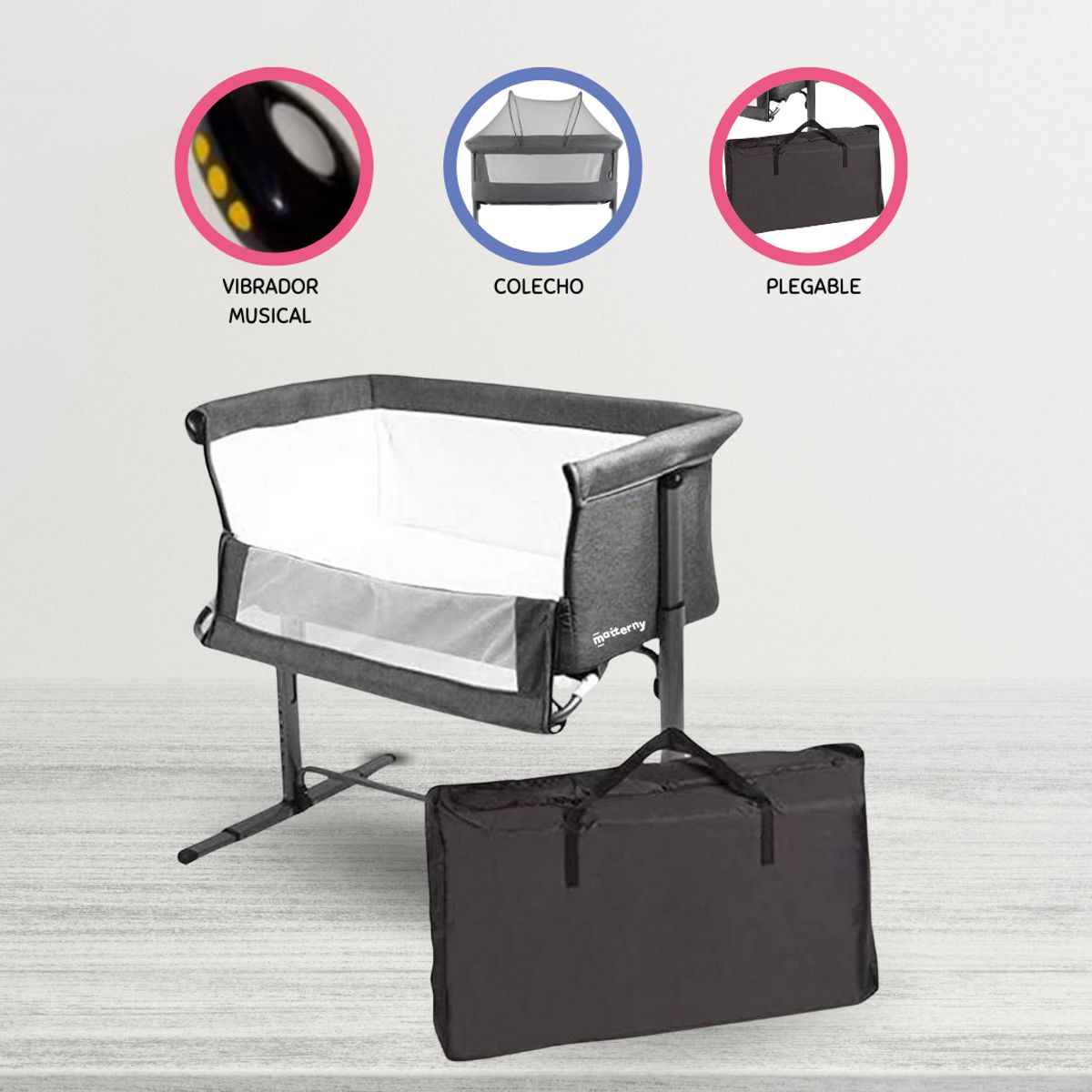 BABY KITS - Cuna Colecho para Bebé «MY SIDE» Gray