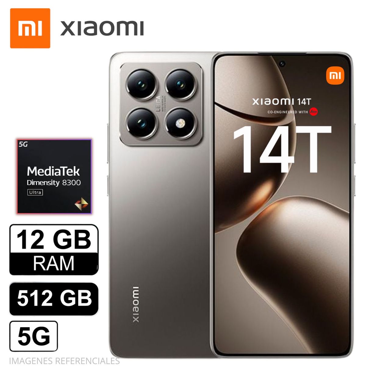 XIAOMI - Celular Xiaomi 14T 12 GB 512 SSD 5G AMOLED IP68 Gris Titan