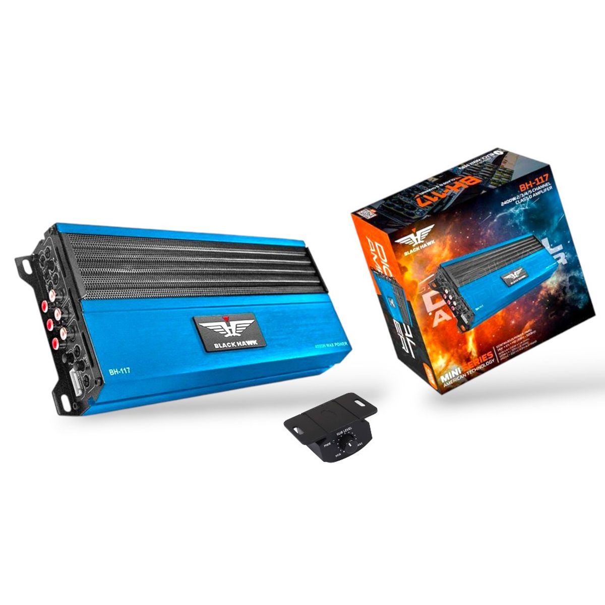 BLACK HAWK - Nuevo Amplificador Digital 5 Canales Black Hawk 4000W Azul